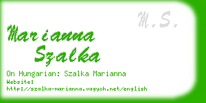 marianna szalka business card